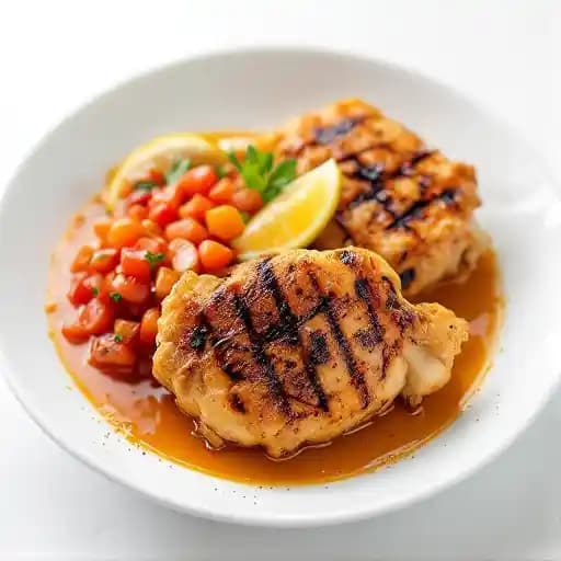 Dibi Poulet recipe served on a plate, by AKADI PDX