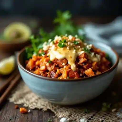 Spicy Poke Bowl recipe served on a plate, by Naung Mai Thai Kitchen Spicy Poke Bowl recipe served on a plate, by Naung Mai Thai Kitchen