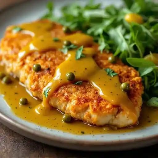 Pork Milanese recipe served on a plate, by Parc