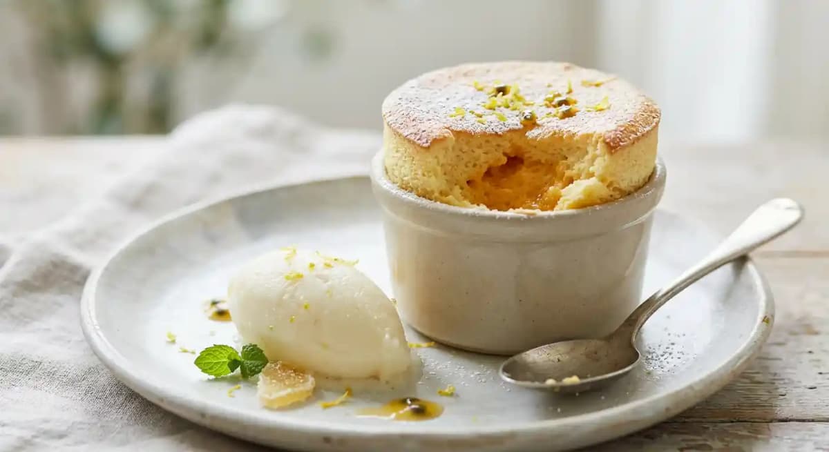 Passion Fruit & Yuzu Soufflé