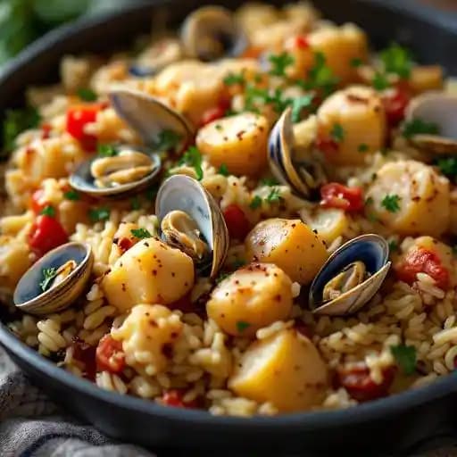 Italian Baked Rice and Clams
