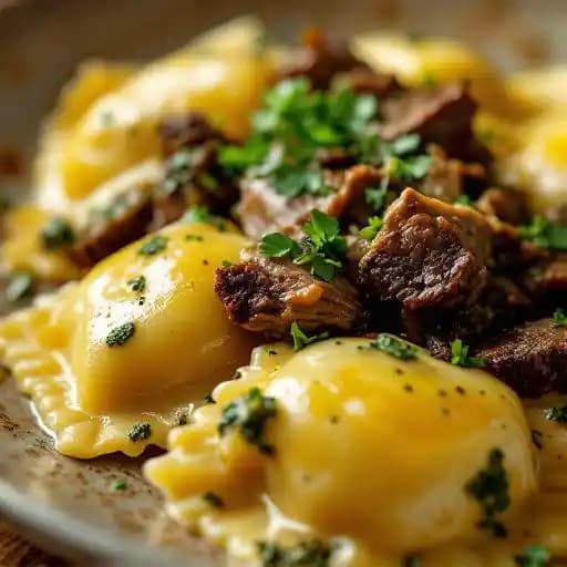 Short Rib Ravioli recipe served on a plate, by Pacino's Italian Restaurant Short Rib Ravioli recipe served on a plate, by Pacino's Italian Restaurant