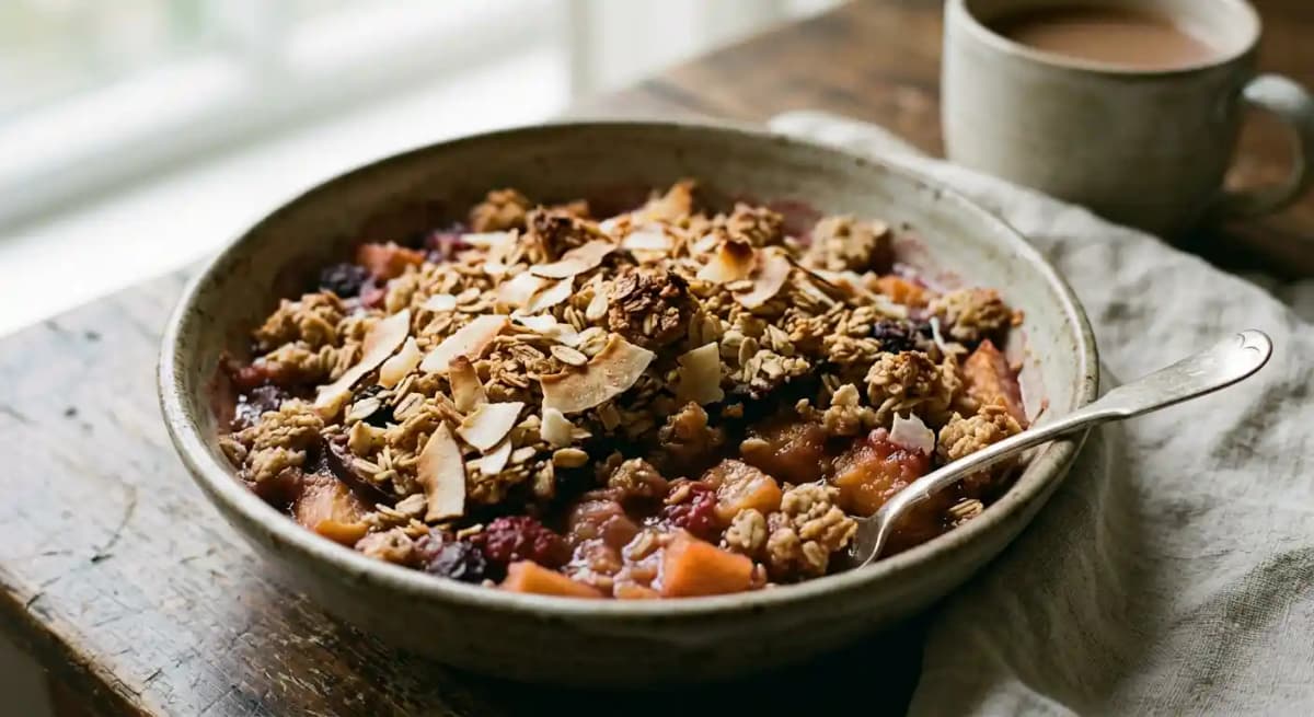 Coconutty Fruit Crumble