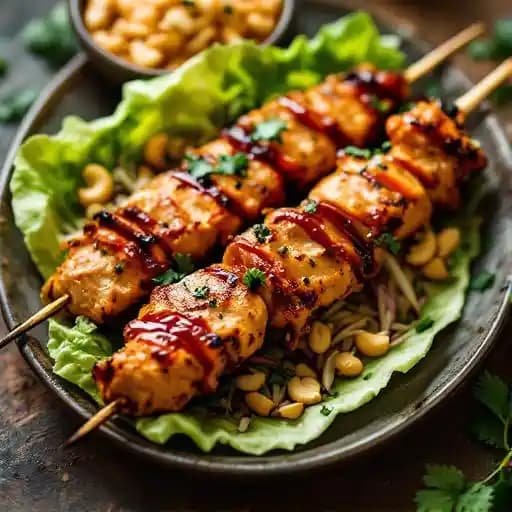 Piri Piri Chicken Skewers recipe served on a plate, by Barton G. The Restaurant Los Angeles Piri Piri Chicken Skewers recipe served on a plate, by Barton G. The Restaurant Los Angeles