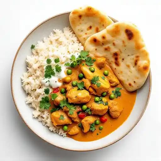 Butter Chicken recipe served on a plate, by Train Station Pub