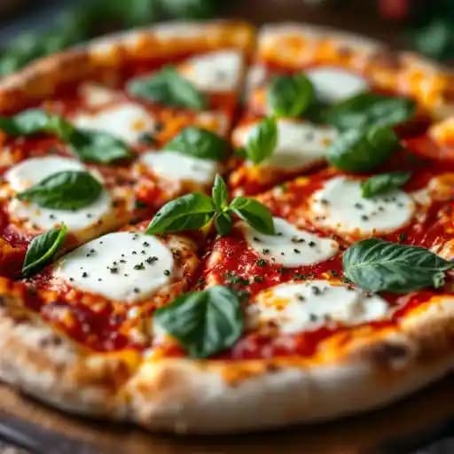 Margherita Pizza recipe served on a plate, by King Taps Kelowna Lakeside