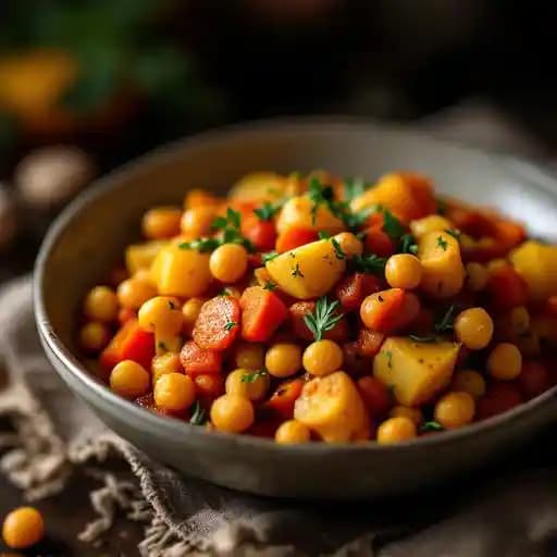 Chick pea & carrot with tomato & potatoes