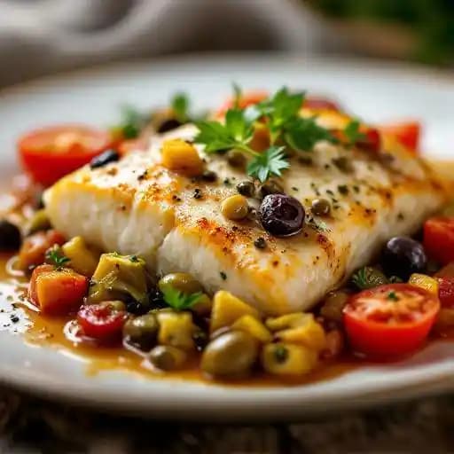Filet of Basa Calabrese recipe served on a plate, by Villa Italia Restaurant & Bar