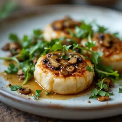 ROASTED MUSHROOM DUMPLINGS recipe served on a plate, by Mecha Noodle Bar