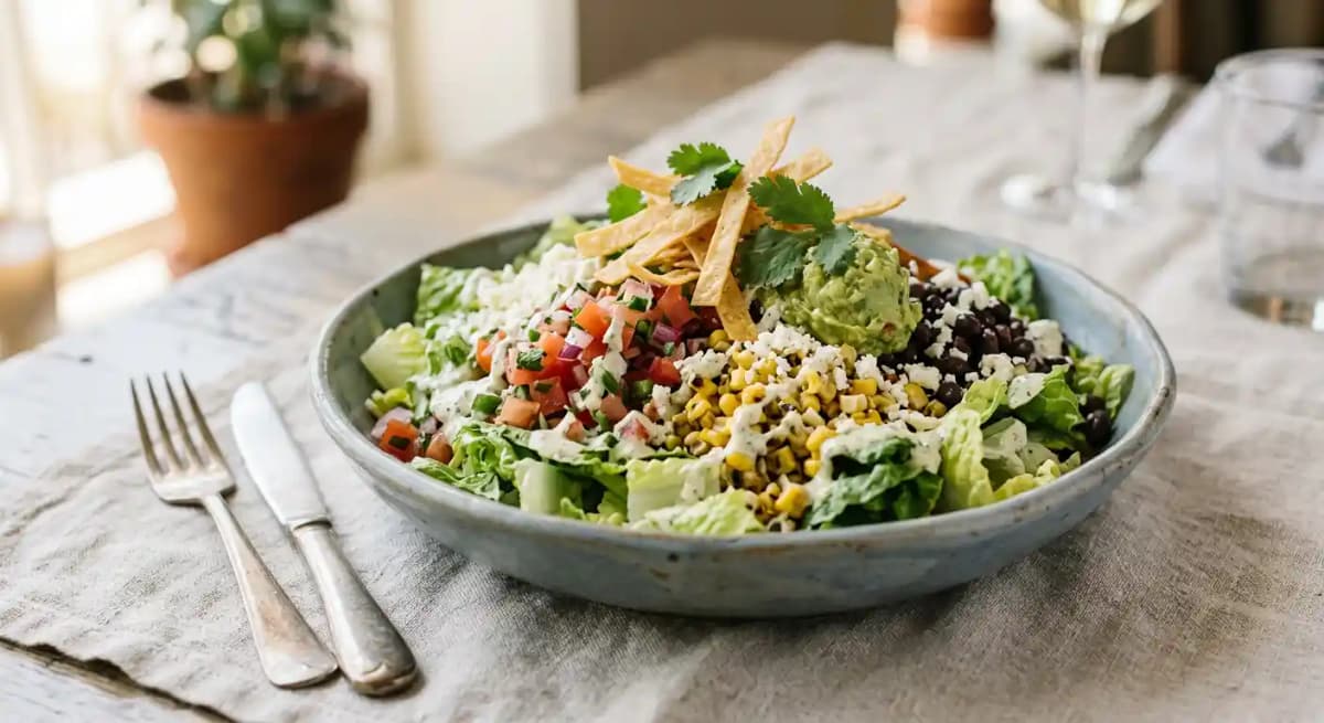 LA PRESA SALAD recipe served on a plate, by La Presa Taquería