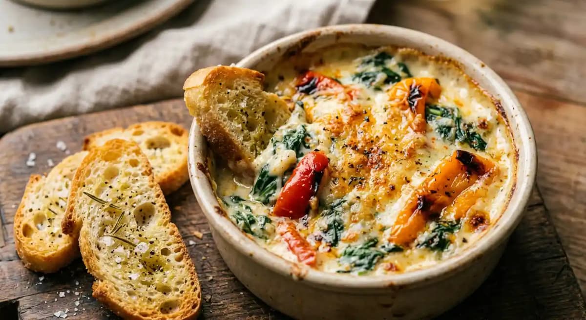 Spinach-Gouda Mornay recipe served on a plate, by Juno & The Peacock