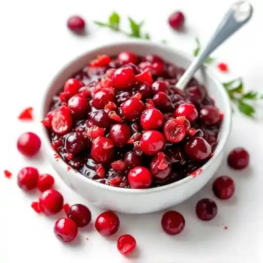 Cranberry Relish recipe served on a plate, by California Dreaming