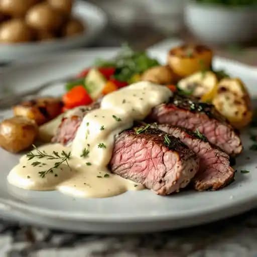 Grilled Tenderloin recipe served on a plate, by French Market Grille