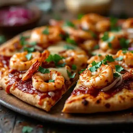 BBQ PIZZA recipe served on a plate, by Harry & Izzy's