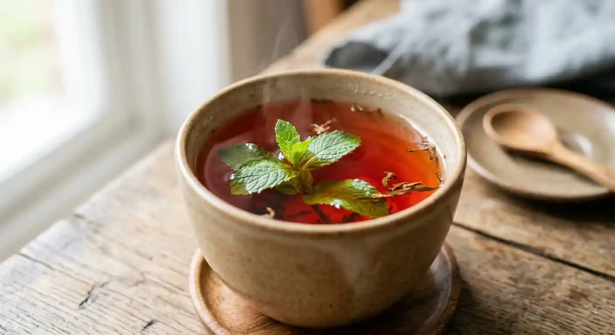 Red Tea with mint
