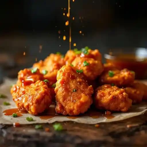 Hot Honey Chicken NEW* recipe served on a plate, by Club Soda Hot Honey Chicken NEW* recipe served on a plate, by Club Soda