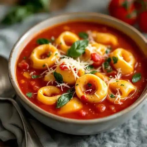 TOMATO BASIL SOUP recipe served on a plate, by Centro
