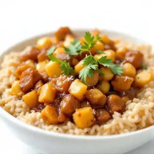 Etouffee recipe served on a plate, by Jazz a Louisiana Kitchen