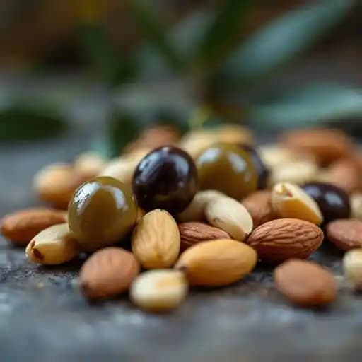 Olives and Marcona Almonds recipe served on a plate, by 211 Clover Lane