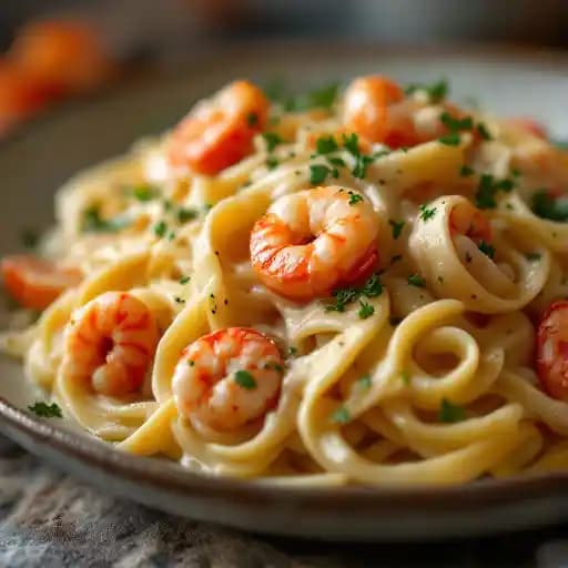 Crawfish Fettuccine Alfredo recipe served on a plate, by Crawdaddy's Kitchen Crawfish Fettuccine Alfredo recipe served on a plate, by Crawdaddy's Kitchen