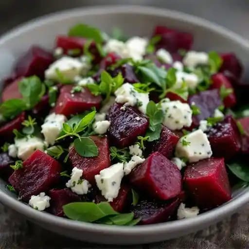 ROASTED BEET SALAD recipe served on a plate, by Social Southern Table & Bar