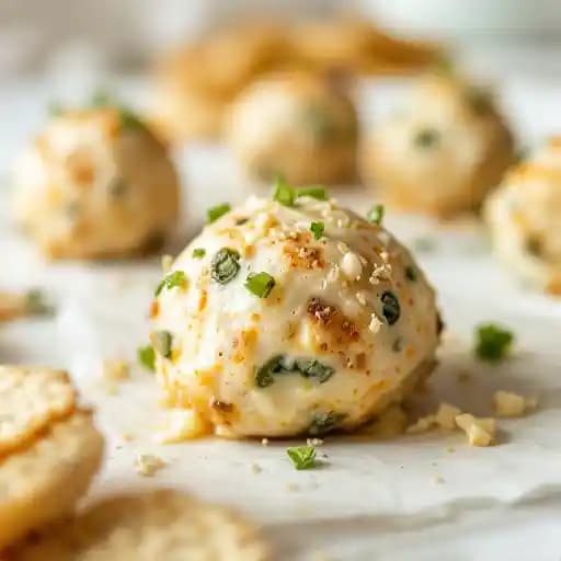 Jalapeno Pimento Cheese Balls recipe served on a plate, by Sunday's Soda Fountain Jalapeno Pimento Cheese Balls recipe served on a plate, by Sunday's Soda Fountain