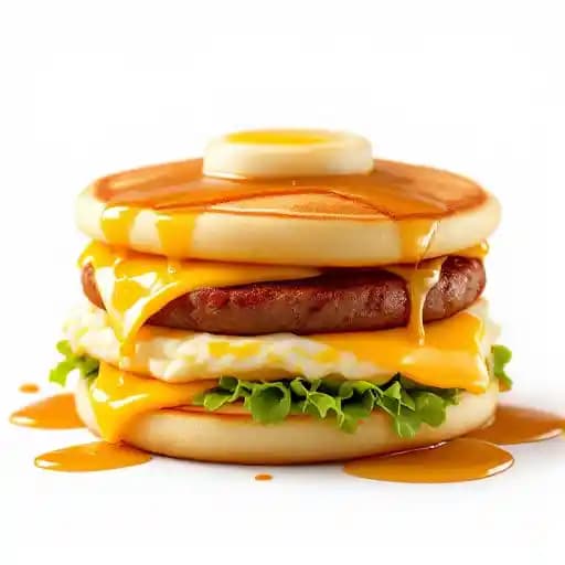 Sausage, Egg & Cheese McGriddles® Meal recipe served on a plate, by McDonald's Sausage, Egg & Cheese McGriddles® Meal recipe served on a plate, by McDonald's