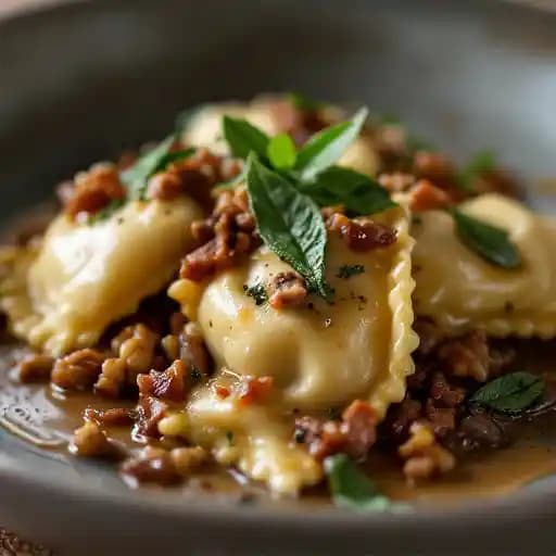 SHORTRIB RAVIOLI recipe served on a plate, by Sotto Sopra