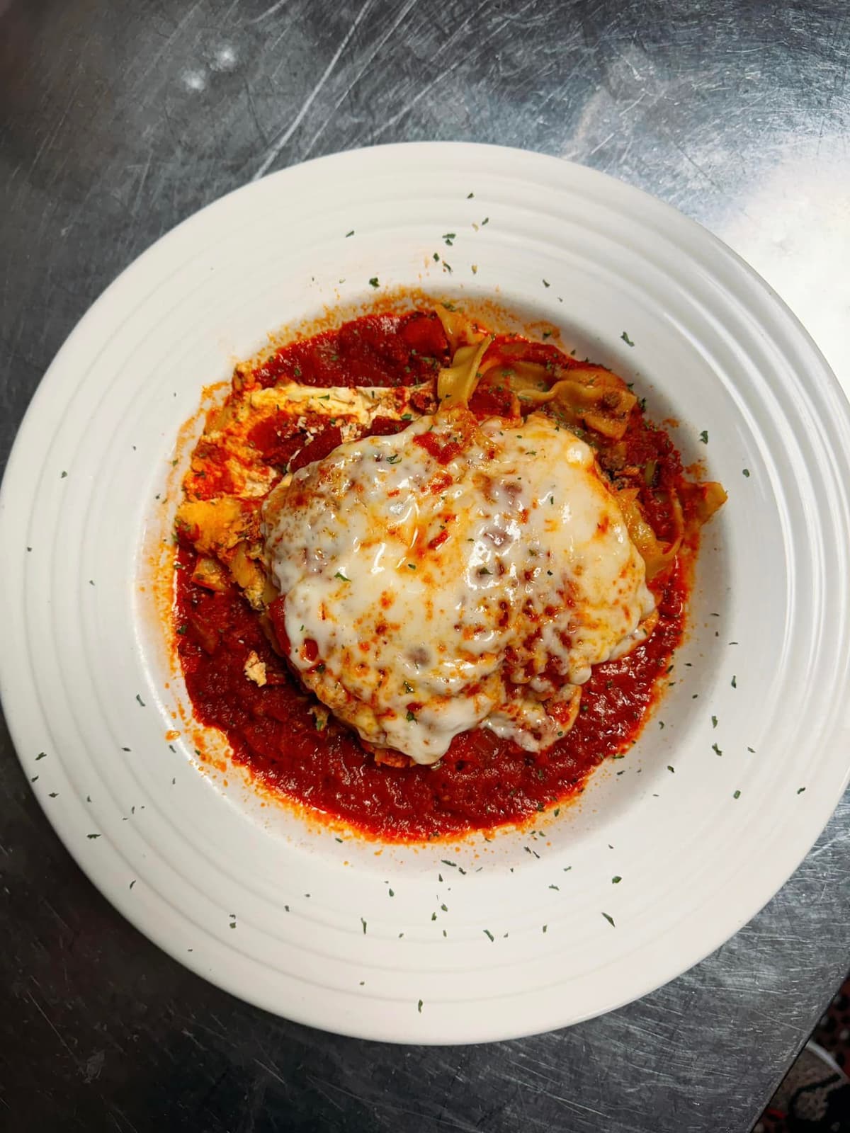 Lasagna recipe served on a plate, by Star 66 Cafe Lasagna recipe served on a plate, by Star 66 Cafe
