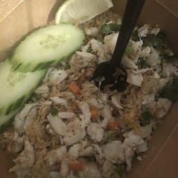 Crab Fried Rice recipe served on a plate, by Thai Meric Eatery & Bar