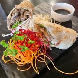 Duck Roll recipe served on a plate, by Thai Meric Eatery & Bar
