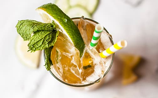 Gin Mojito recipe served in a glass, by The Moot House