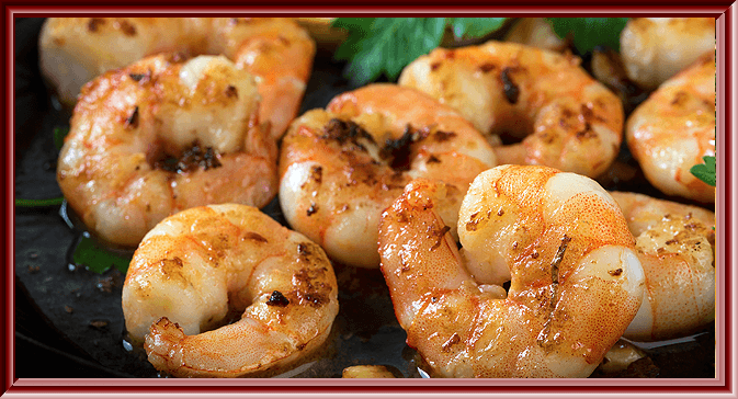 Shrimp recipe served on a plate, by Angus Barn