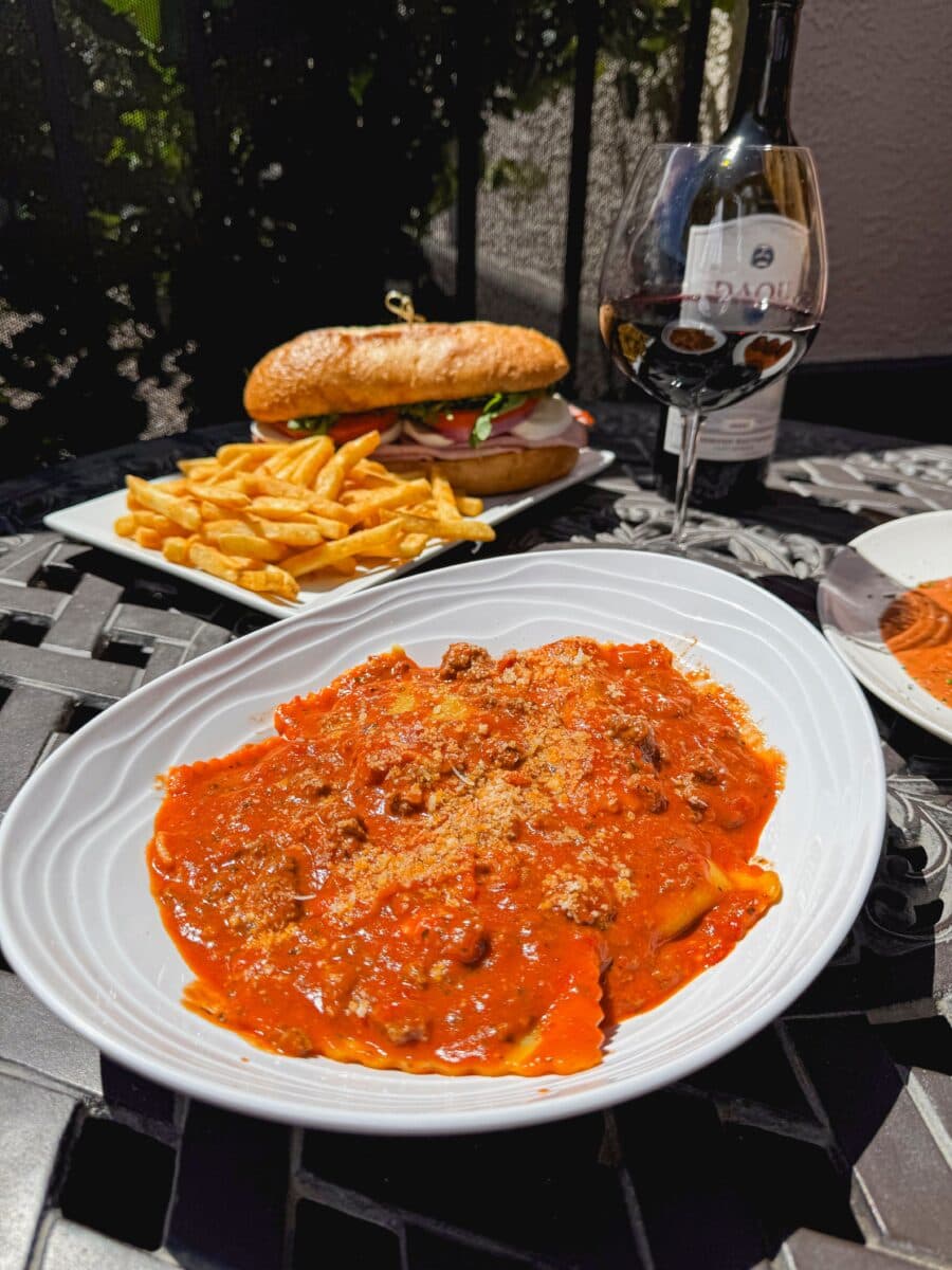 Ravioli recipe served on a plate, by Giuseppe's Bar & Grille Henderson