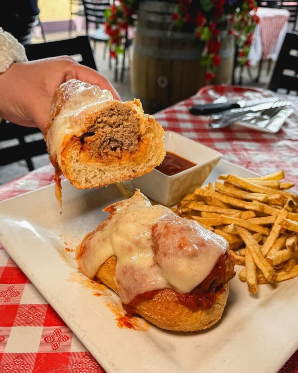 Meatball Sandwich recipe served on a plate, by Giuseppe's Bar & Grille Henderson Meatball Sandwich recipe served on a plate, by Giuseppe's Bar & Grille Henderson