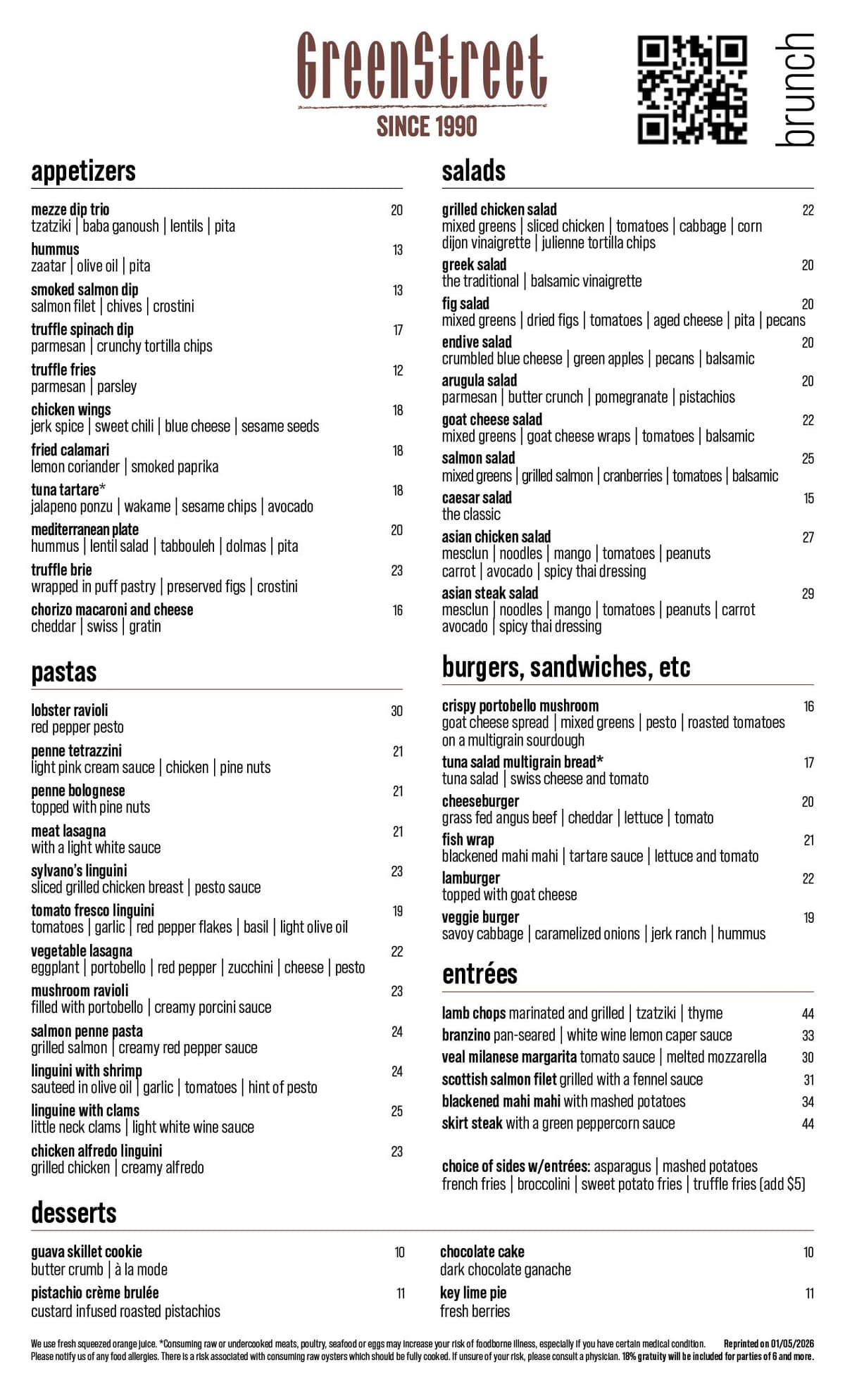 GS BrunchMenu recipe served on a plate, by Greenstreet Cafe