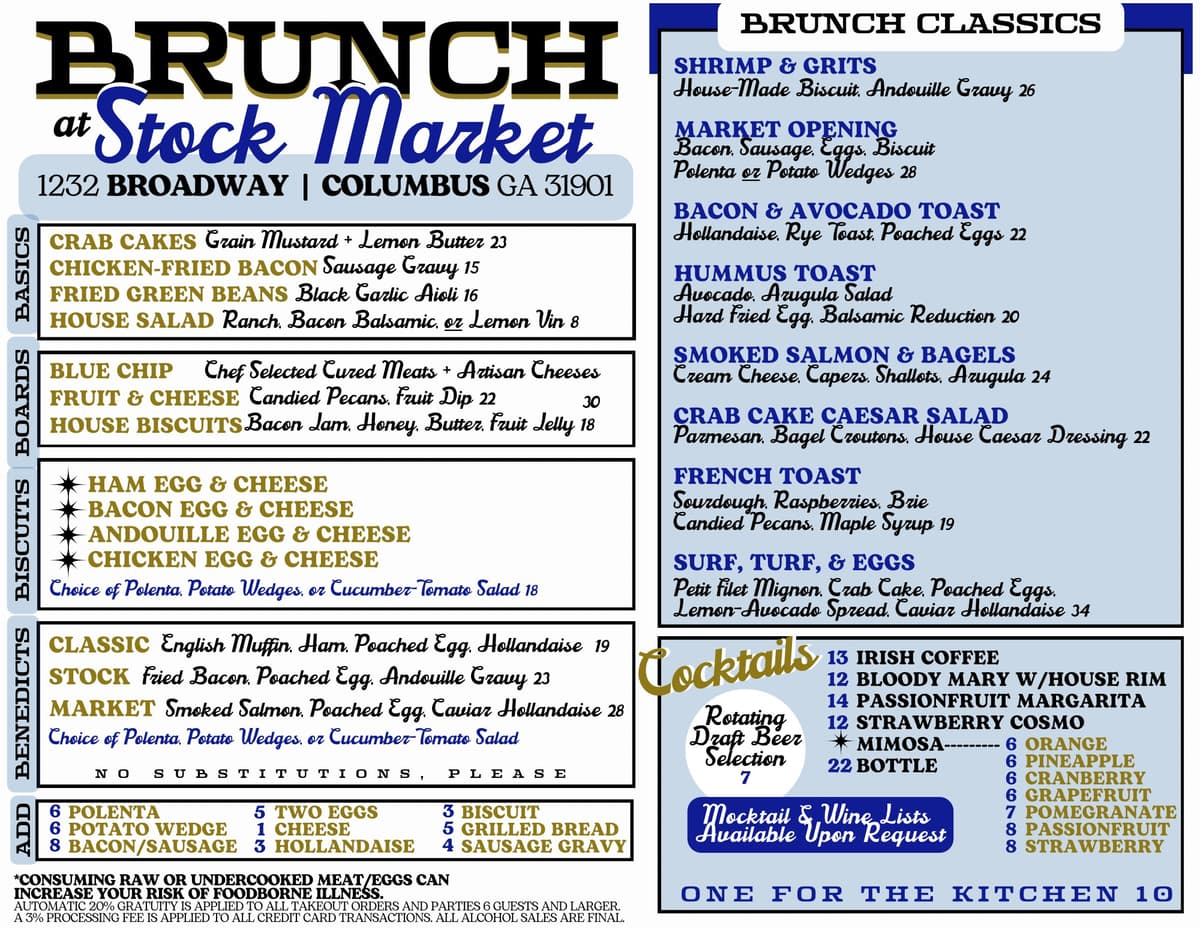 Brunch Menu recipe served on a plate, by Stock Market Dueling Kitchens