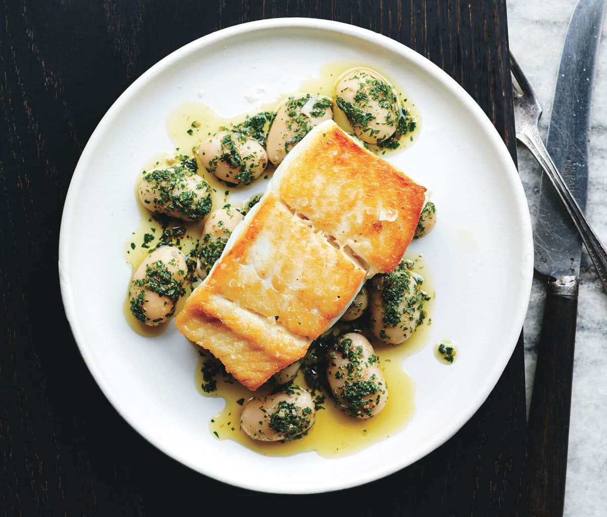 Pan Roasted Halibut recipe served on a plate, by Marilena Pan Roasted Halibut recipe served on a plate, by Marilena