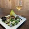 Fresh Pear Bleu Cheese Salad recipe served on a plate, by Borealis Fresh Pear Bleu Cheese Salad recipe served on a plate, by Borealis
