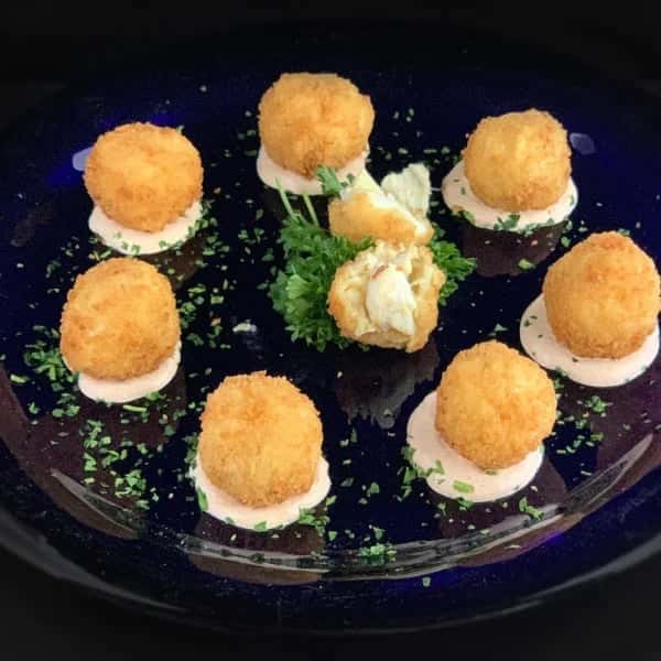 Mini Crab Cakes recipe served on a plate, by Bobby Chez Famous Crabcakes Mini Crab Cakes recipe served on a plate, by Bobby Chez Famous Crabcakes