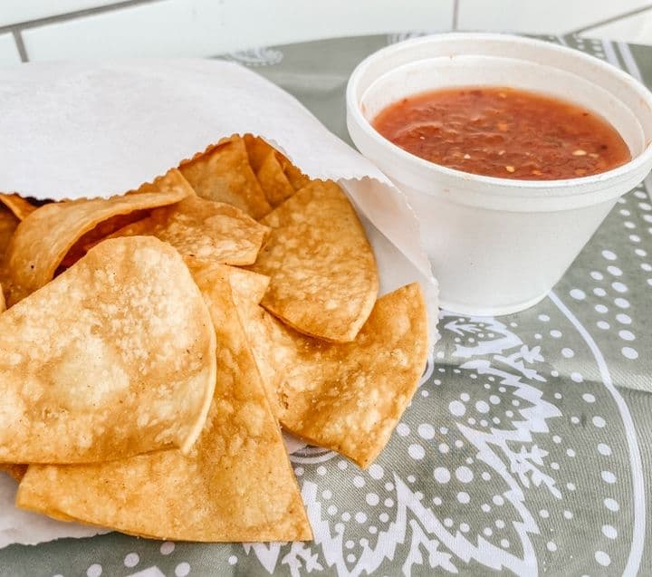 Chips & Salsa recipe served on a plate, by Chuy's Tacos Dorados Chips & Salsa recipe served on a plate, by Chuy's Tacos Dorados