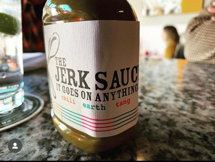 Jerk Sauce recipe served on a plate, by Tongue in Cheek Jerk Sauce recipe served on a plate, by Tongue in Cheek