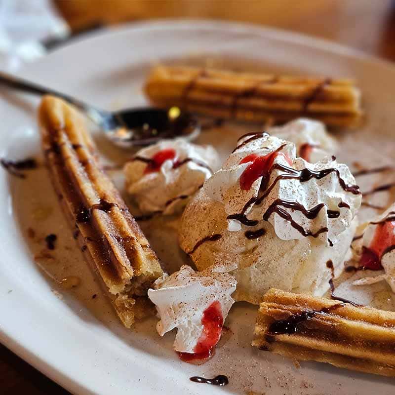 Churros recipe served on a plate, by El Mazatlan Bar & Grill #5 Churros recipe served on a plate, by El Mazatlan Bar & Grill #5