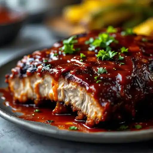 Baby Back Ribs recipe served on a plate, by Crepes Tea House Baby Back Ribs recipe served on a plate, by Crepes Tea House