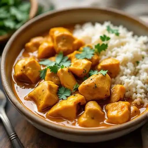 Chicken Curry recipe served on a plate, by Lumi Restaurant Chicken Curry recipe served on a plate, by Lumi Restaurant