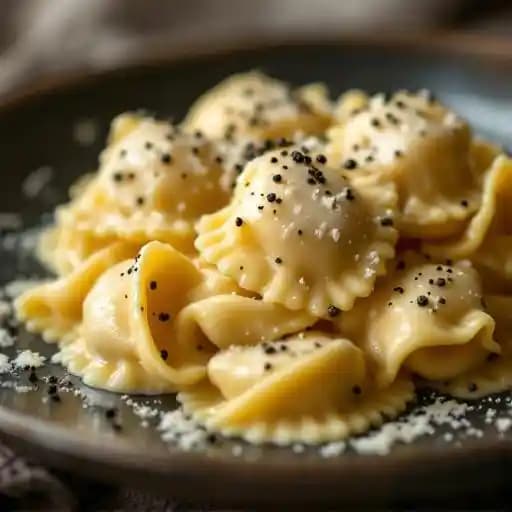 Cacio e pepe ravioli