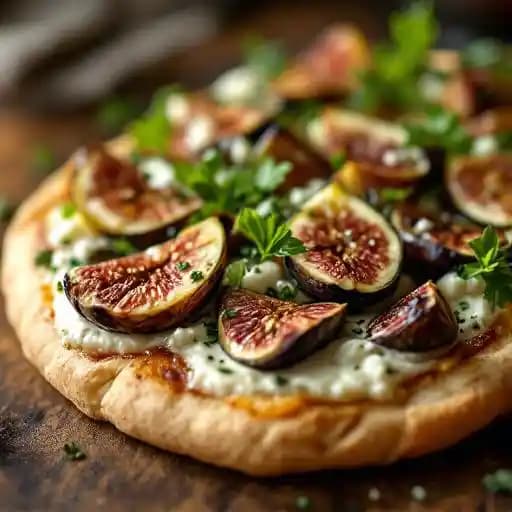 Fig & Bleu Flatbread recipe served on a plate, by Stockyards Tavern & Chophouse Fig & Bleu Flatbread recipe served on a plate, by Stockyards Tavern & Chophouse