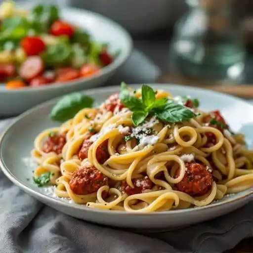 Pasta & Salad recipe served on a plate, by BRAVO! Italian Restaurant & Bar Pasta & Salad recipe served on a plate, by BRAVO! Italian Restaurant & Bar