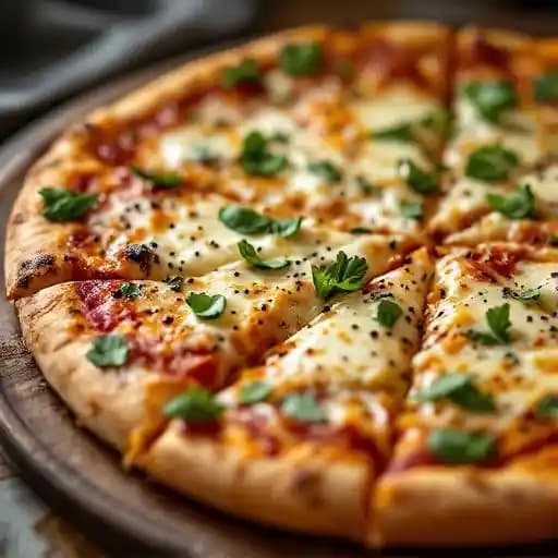 Ricotta Cheese/ Parmesan Cheese/ Mozzarella Cheese/ Fontina Cheese Pizza recipe served on a plate, by BRAVO! Italian Restaurant & Bar Ricotta Cheese/ Parmesan Cheese/ Mozzarella Cheese/ Fontina Cheese Pizza recipe served on a plate, by BRAVO! Italian Restaurant & Bar