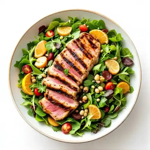 SEARED TUNA SALAD recipe served on a plate, by Felix's Restaurant & Oyster Bar SEARED TUNA SALAD recipe served on a plate, by Felix's Restaurant & Oyster Bar